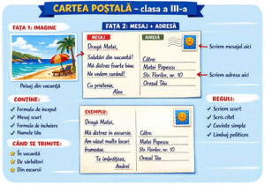 model carte postala completata