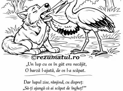 lupul si barza poezie