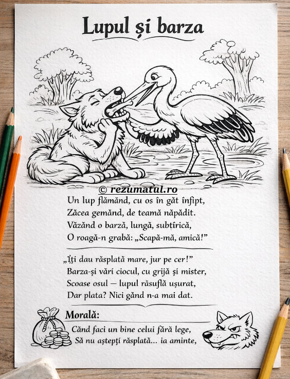 lupul si barza